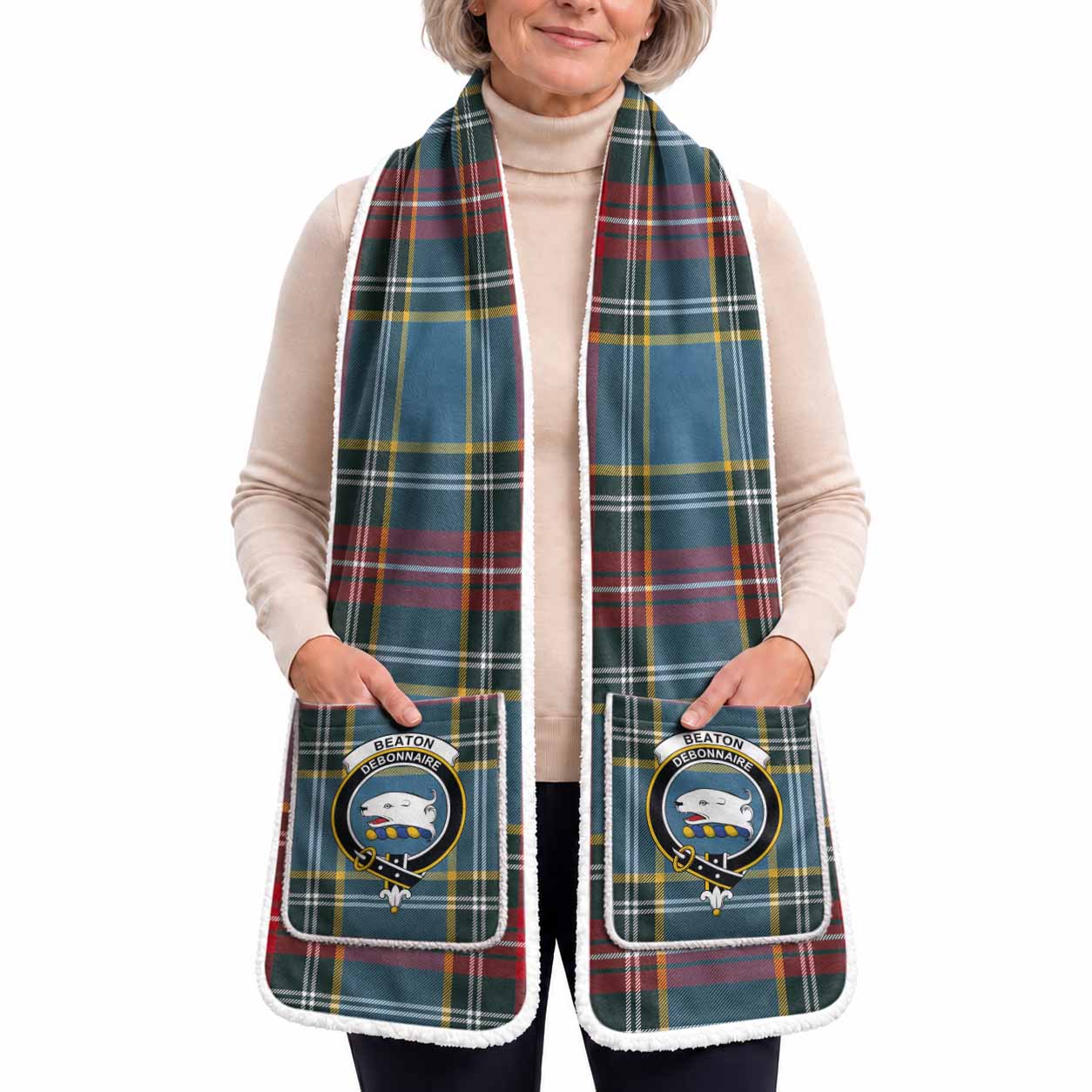 Beaton Tartan Crest Pocket Scarf - Ultimate Plaid Gift Wrap