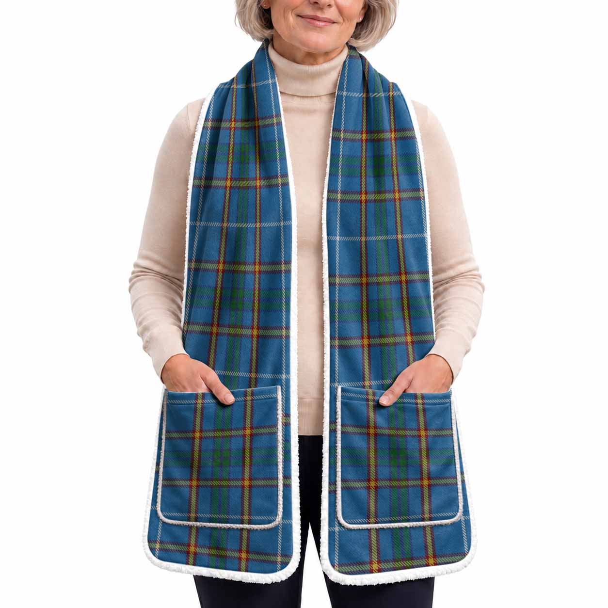 Bain Tartan Hand-Warmer Pocket Scarf