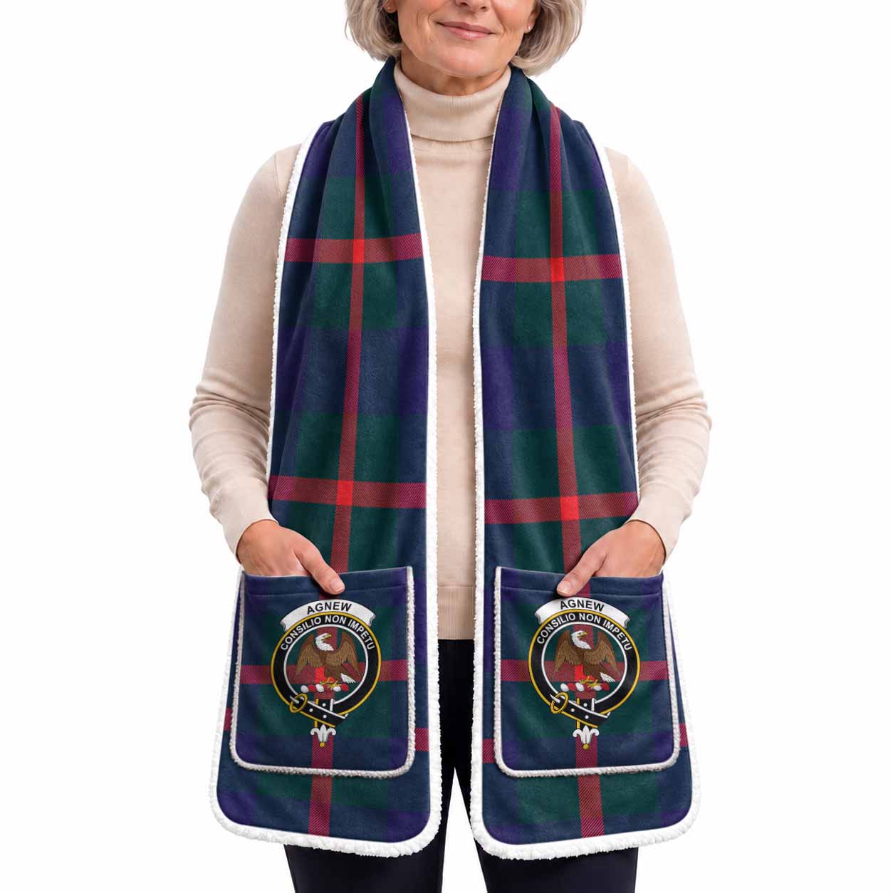 Agnew Tartan Crest Pocket Scarf - Ultimate Plaid Gift Wrap