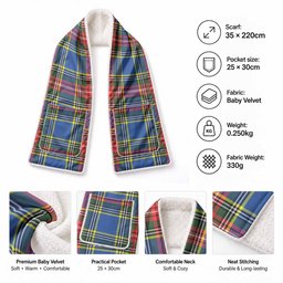 Bethune Tartan Hand-Warmer Pocket Scarf