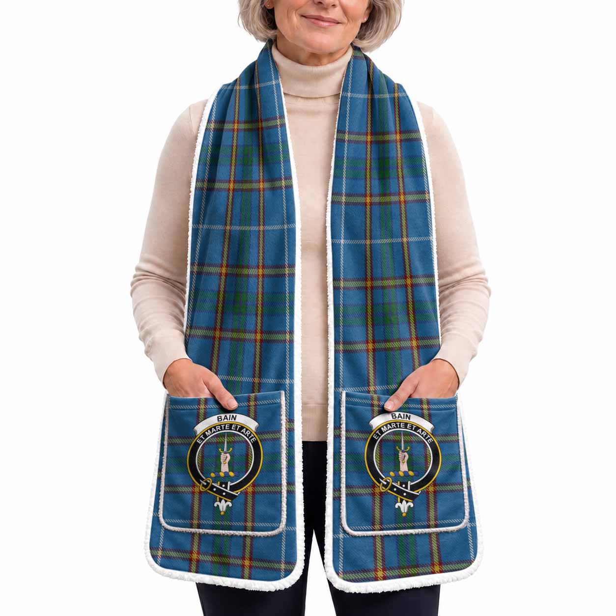 Bain Tartan Crest Pocket Scarf - Ultimate Plaid Gift Wrap