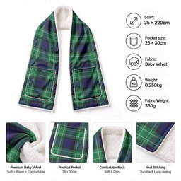 Abercrombie Tartan Hand-Warmer Pocket Scarf
