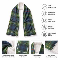 Baillie (Bailey) Tartan Hand-Warmer Pocket Scarf