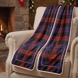Brown (Broun) Tartan Hand-Warmer Pocket Scarf