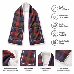 Brown (Broun) Tartan Hand-Warmer Pocket Scarf