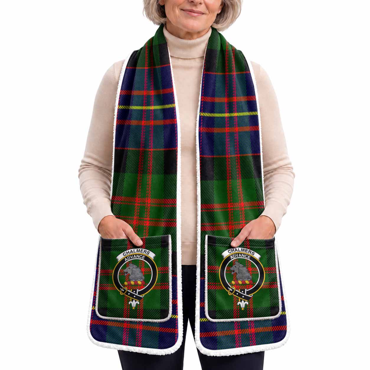 Chalmers Tartan Crest Pocket Scarf - Ultimate Plaid Gift Wrap