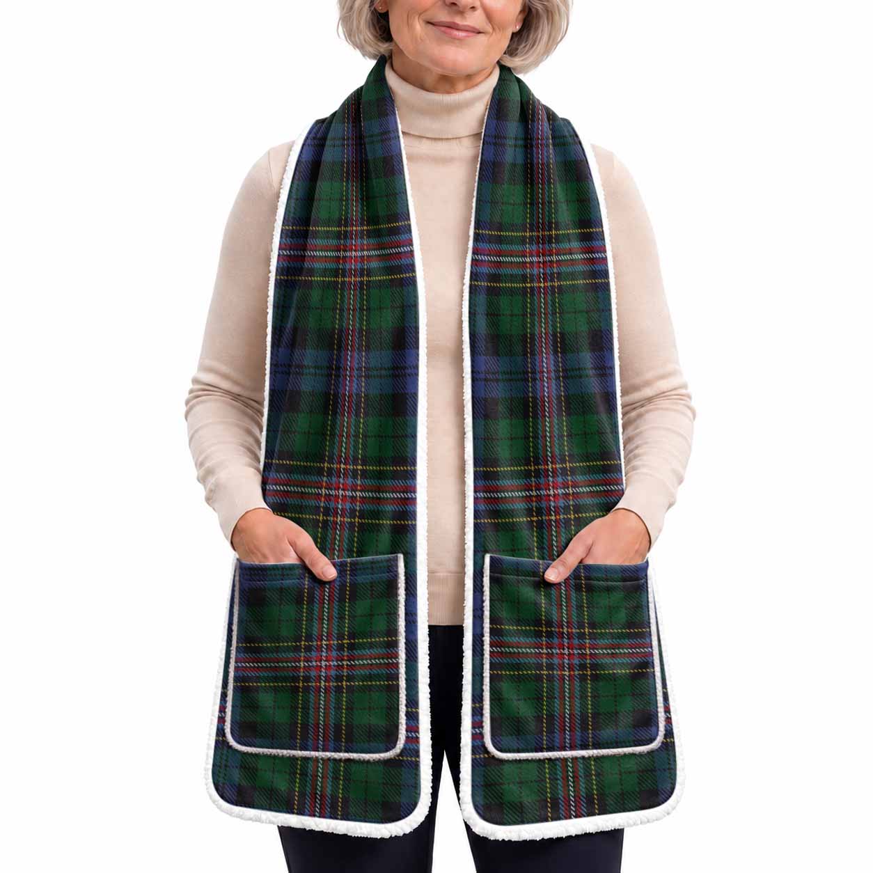 Allison Tartan Hand-Warmer Pocket Scarf