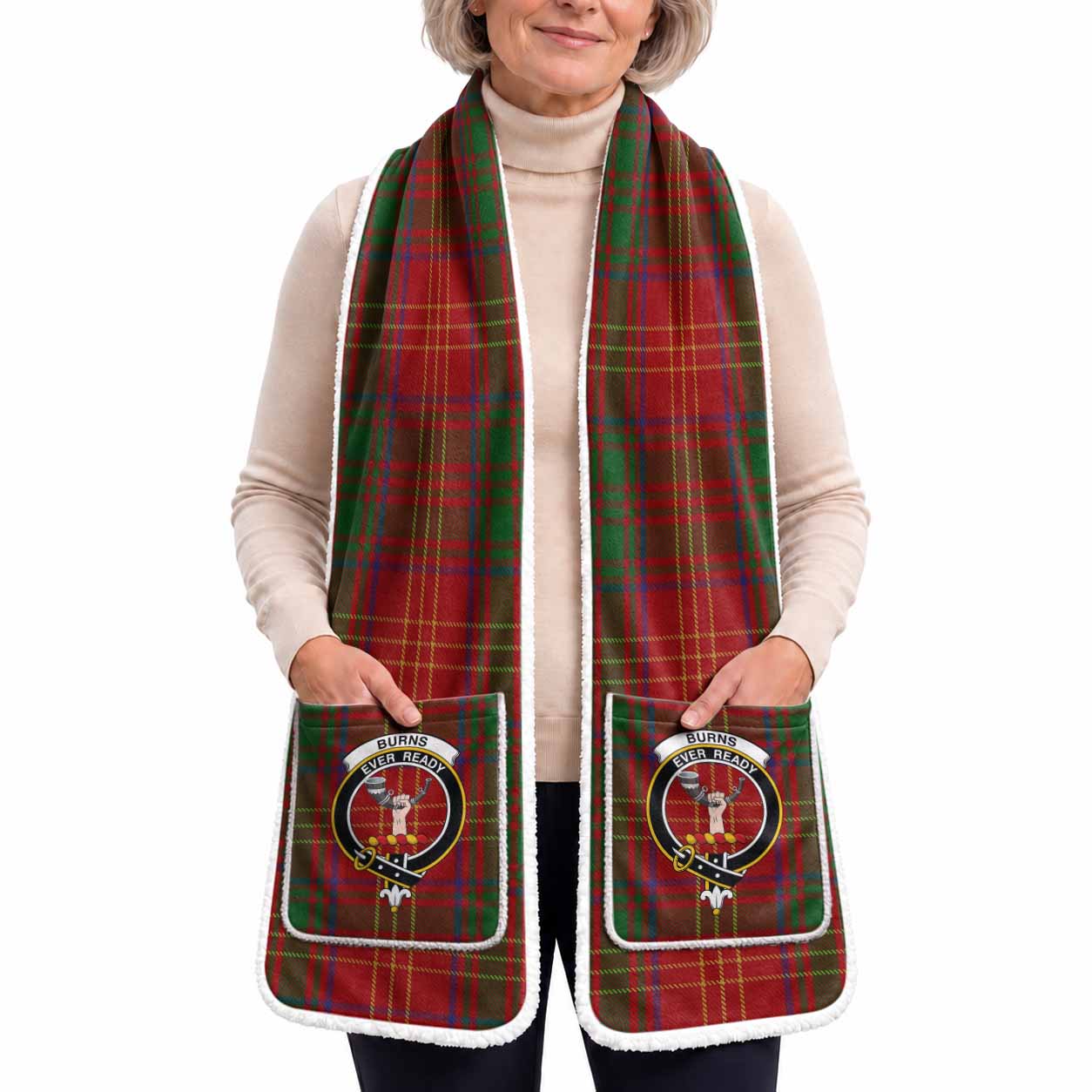 Burns Tartan Crest Pocket Scarf - Ultimate Plaid Gift Wrap