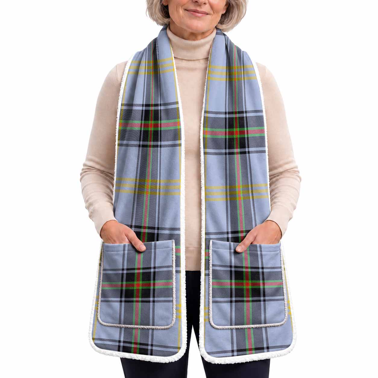 Bell Tartan Hand-Warmer Pocket Scarf