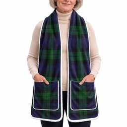 Black Watch Tartan Hand-Warmer Pocket Scarf