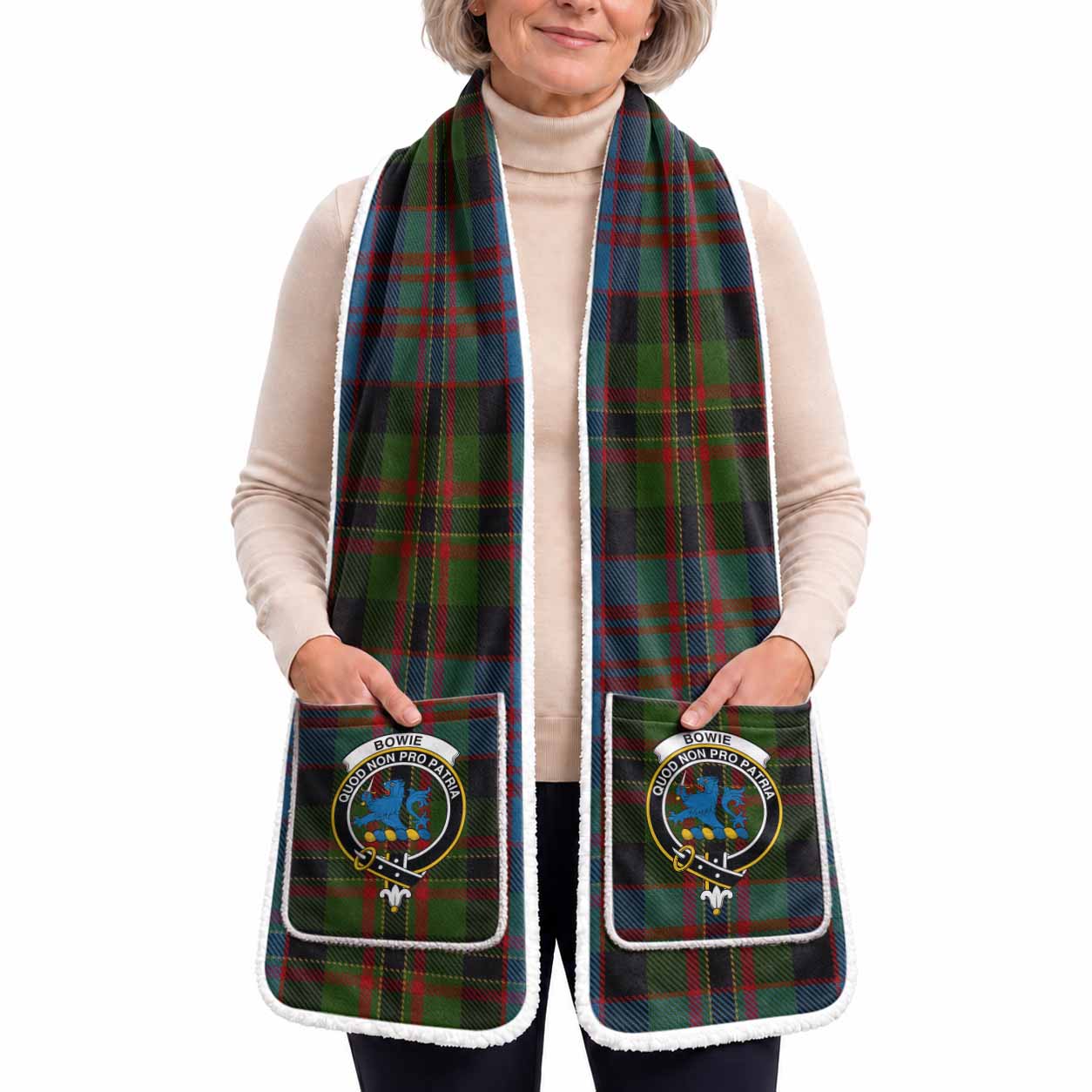 Bowie Tartan Crest Pocket Scarf - Ultimate Plaid Gift Wrap