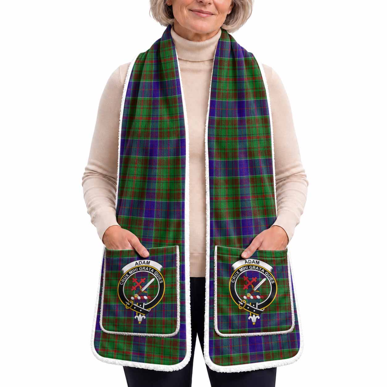 Adam Tartan Crest Pocket Scarf - Ultimate Plaid Gift Wrap