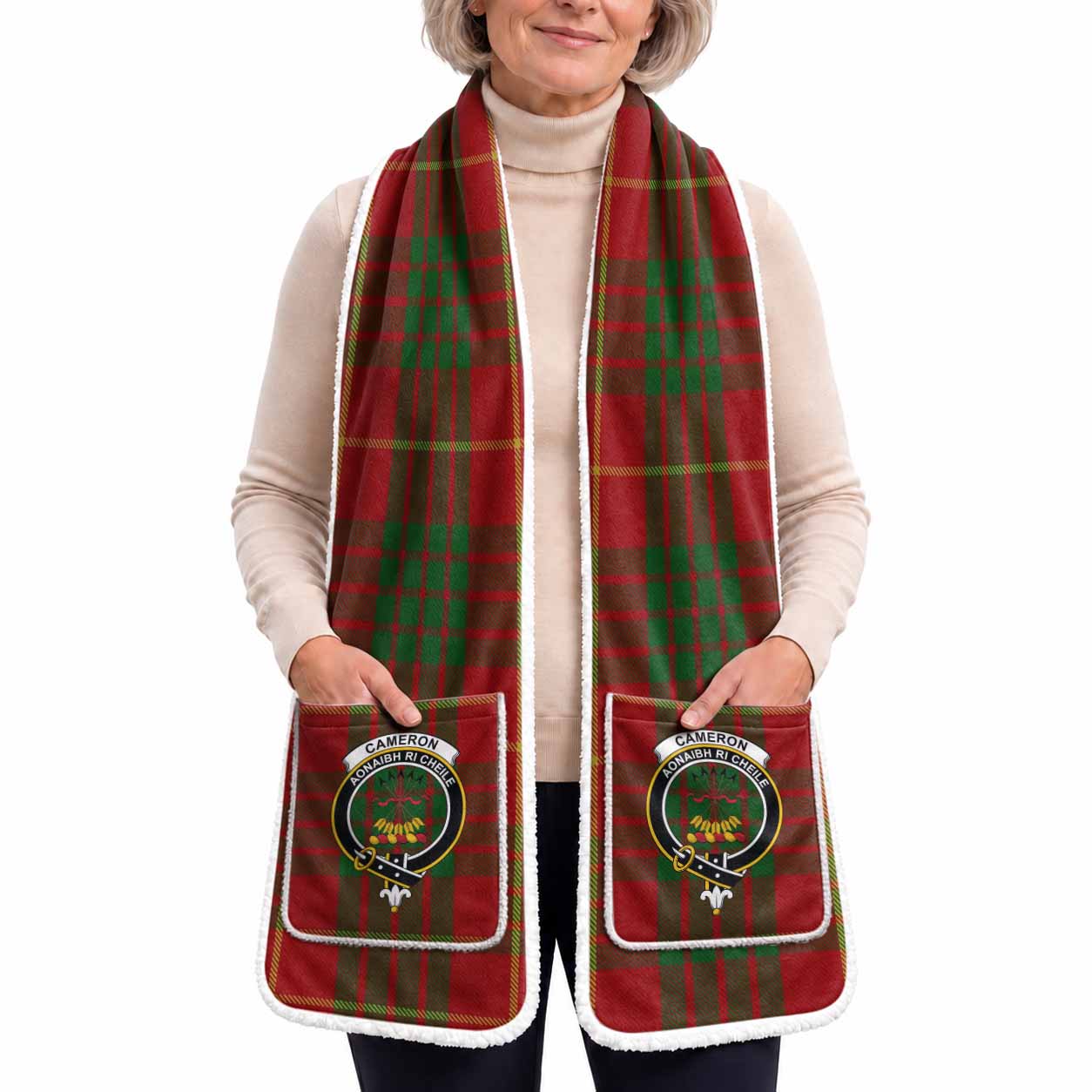 Cameron Tartan Crest Pocket Scarf - Ultimate Plaid Gift Wrap