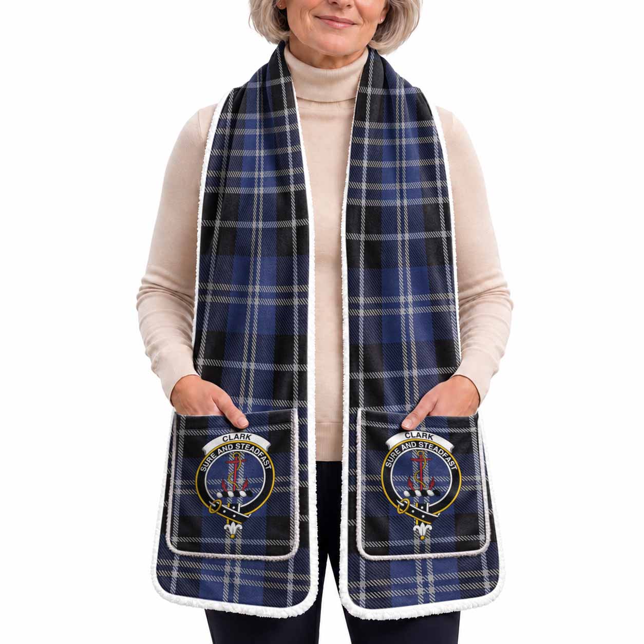 Clark (Clarke) Tartan Crest Pocket Scarf - Ultimate Plaid Gift Wrap