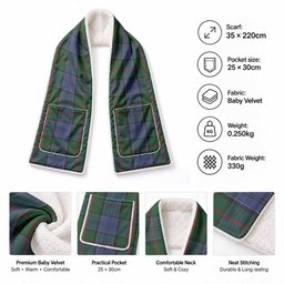 Colquhoun Tartan Hand-Warmer Pocket Scarf