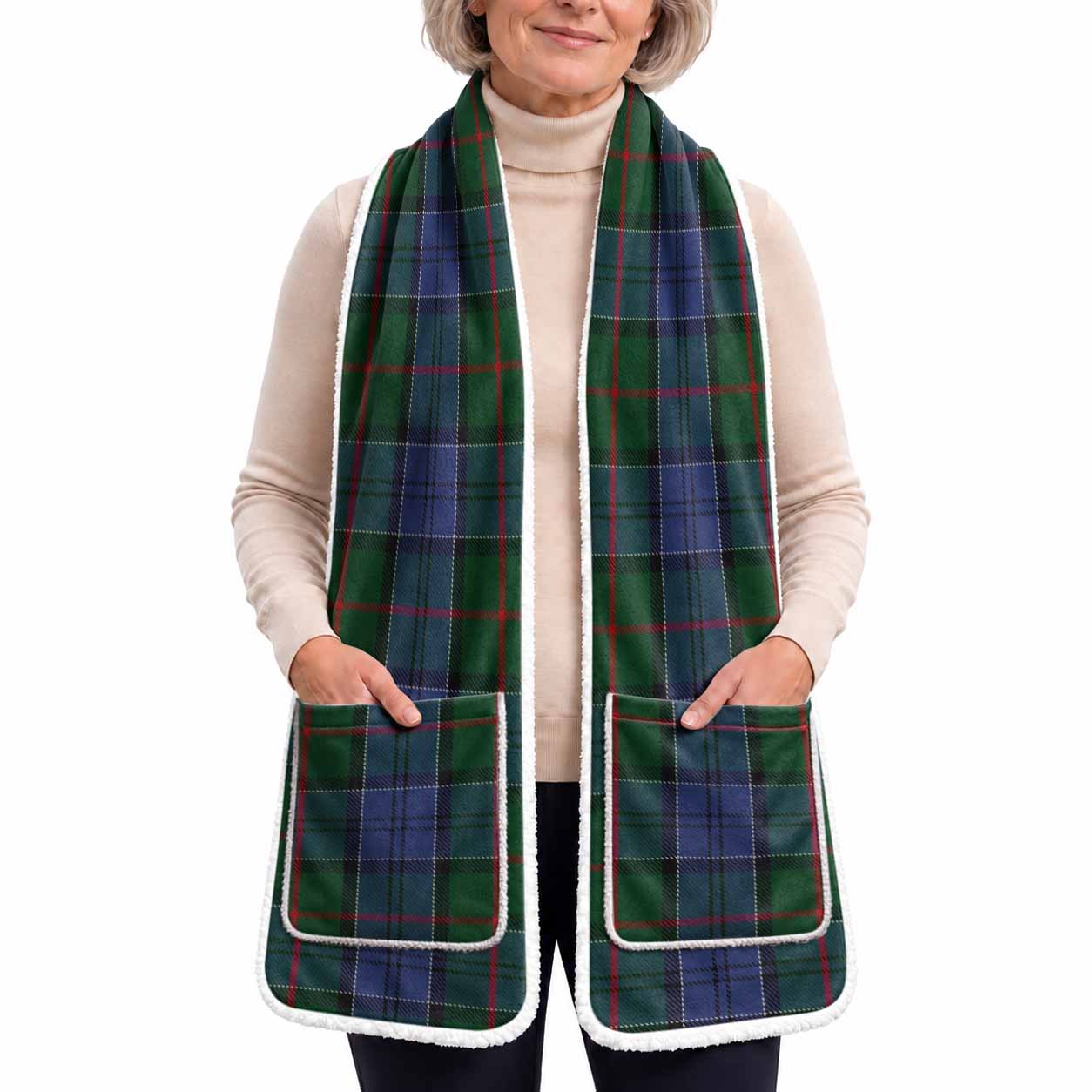 Colquhoun Tartan Hand-Warmer Pocket Scarf