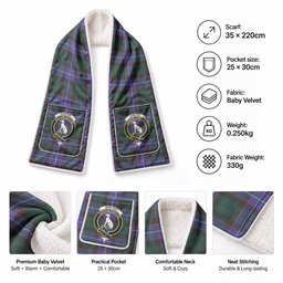 Hunter (Hunterston) Tartan Crest Pocket Scarf - Ultimate Plaid Gift Wrap