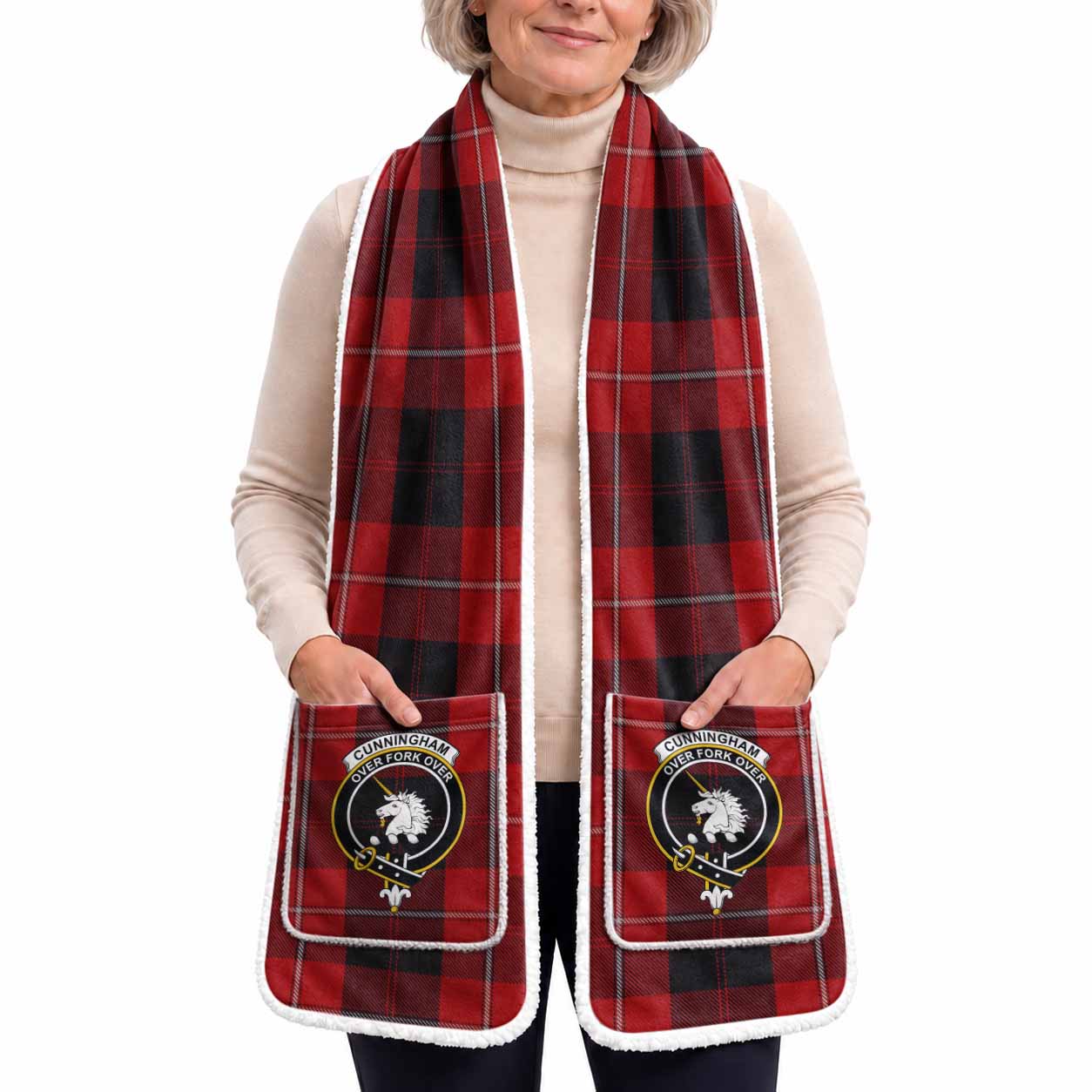 Cunningham Tartan Crest Pocket Scarf - Ultimate Plaid Gift Wrap