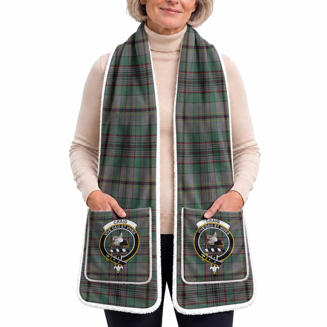 Craig Tartan Crest Pocket Scarf - Ultimate Plaid Gift Wrap