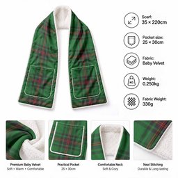 Kinnear Tartan Hand-Warmer Pocket Scarf