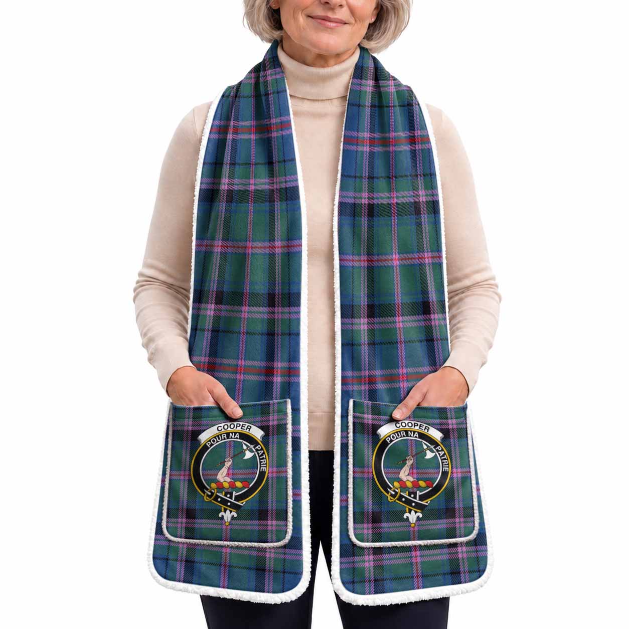 Cooper Tartan Crest Pocket Scarf - Ultimate Plaid Gift Wrap