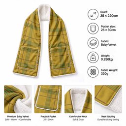 Houston Tartan Hand-Warmer Pocket Scarf