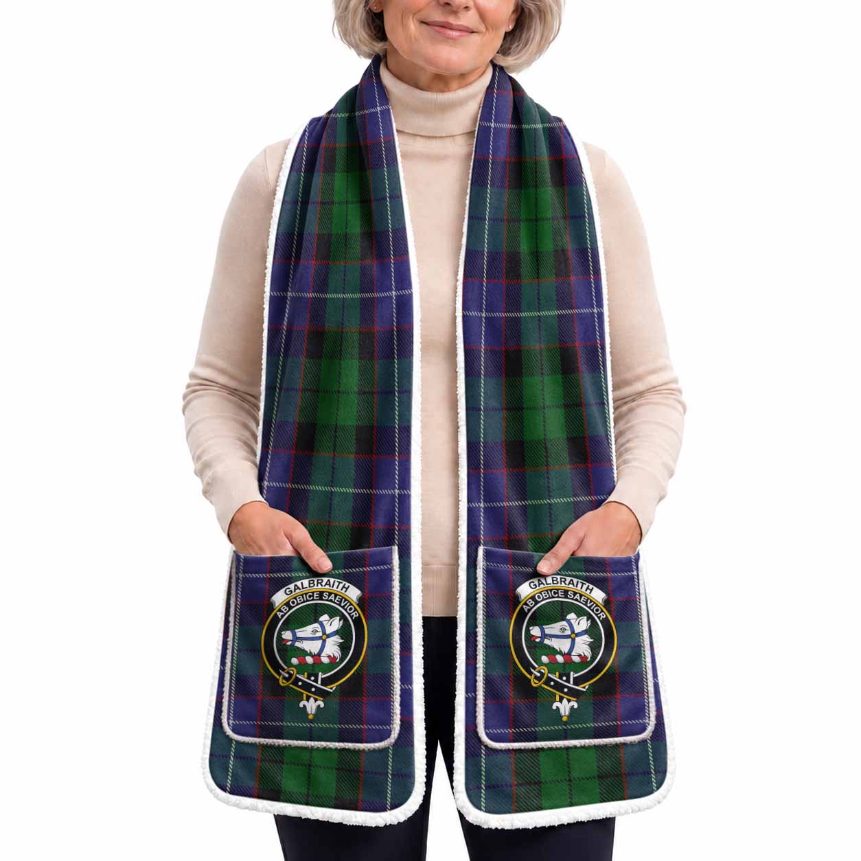 Galbraith Tartan Crest Pocket Scarf - Ultimate Plaid Gift Wrap
