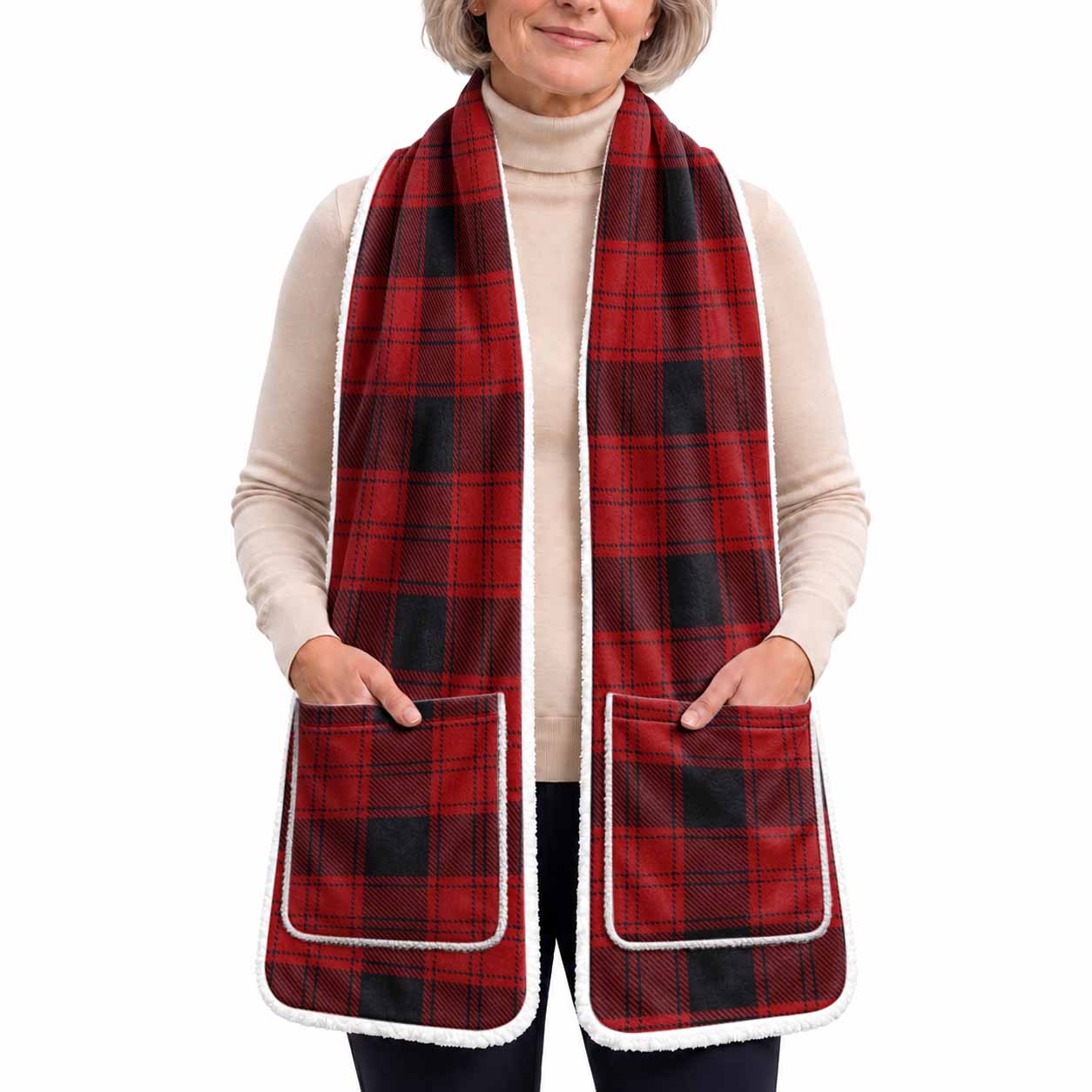 Ewing Tartan Hand-Warmer Pocket Scarf