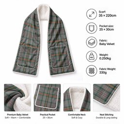 Howell of Wales Tartan Hand-Warmer Pocket Scarf