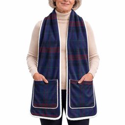 Hughes of Wales Tartan Hand-Warmer Pocket Scarf