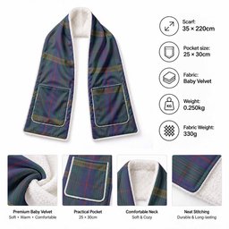 Jenkins of Wales Tartan Hand-Warmer Pocket Scarf