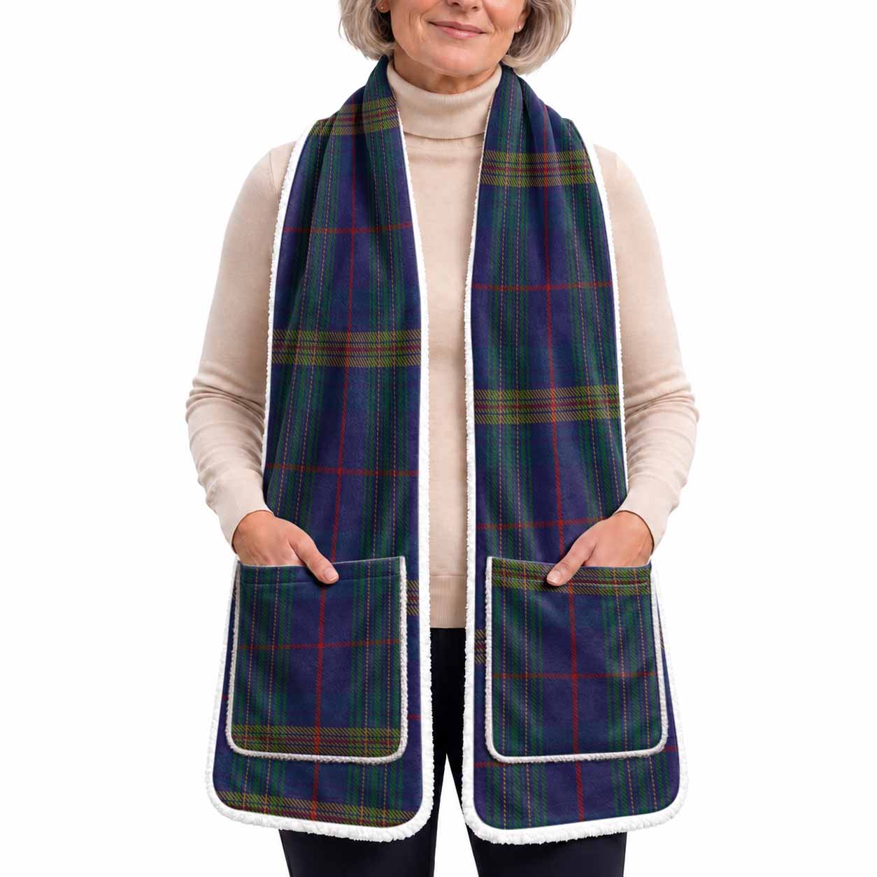 Jenkins of Wales Tartan Hand-Warmer Pocket Scarf