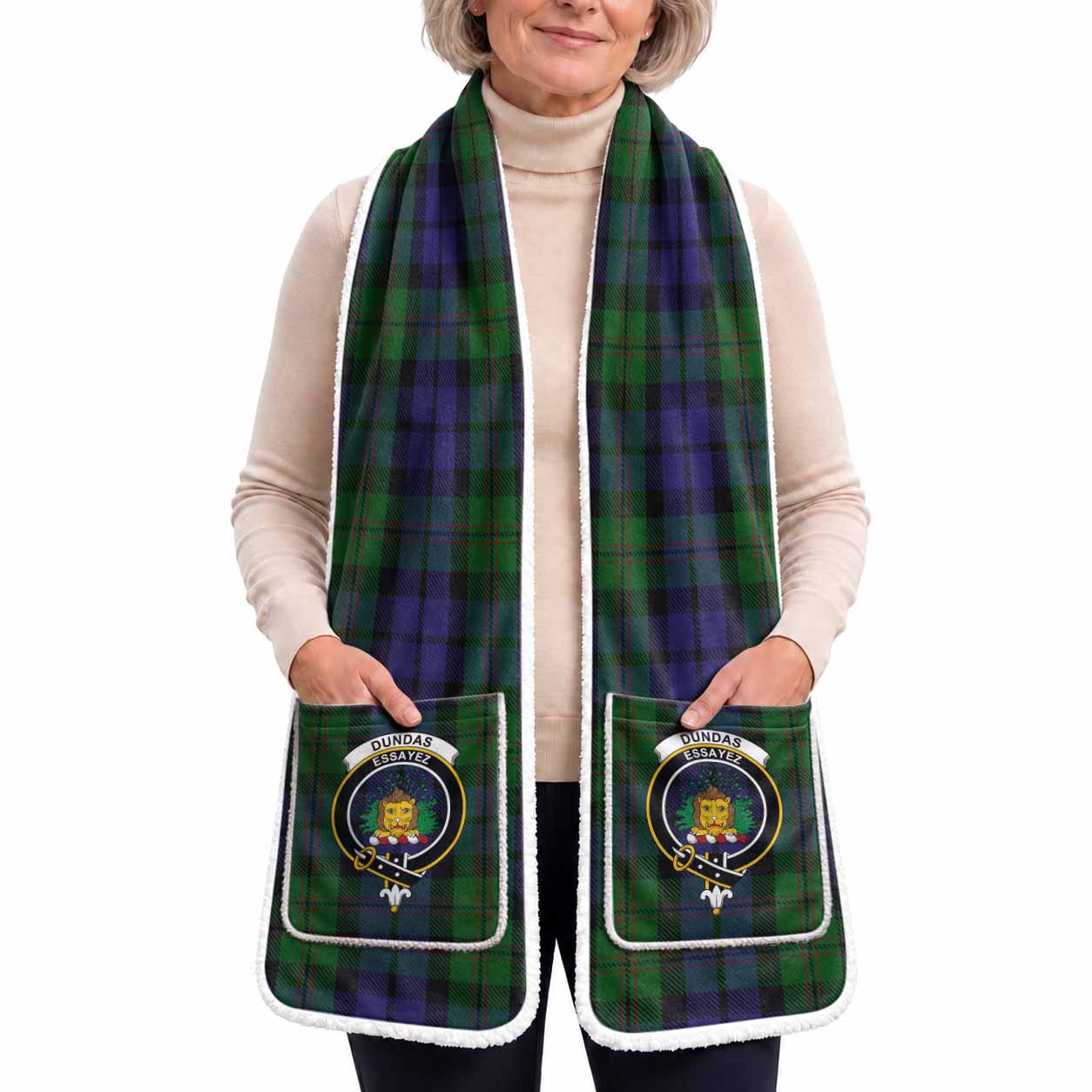Dundas Tartan Crest Pocket Scarf - Ultimate Plaid Gift Wrap
