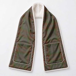 Gray Tartan Hand-Warmer Pocket Scarf