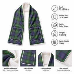 Gordon Tartan Hand-Warmer Pocket Scarf
