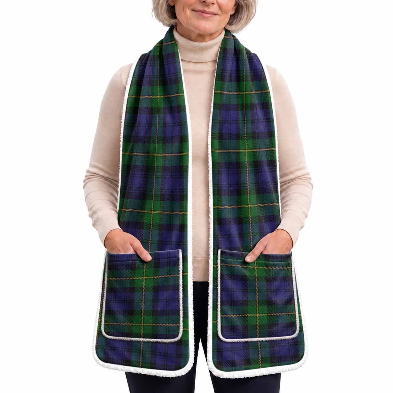 Gordon Tartan Hand-Warmer Pocket Scarf