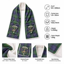 Gordon Tartan Crest Pocket Scarf - Ultimate Plaid Gift Wrap
