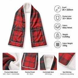 Hogg (Hog) Tartan Hand-Warmer Pocket Scarf