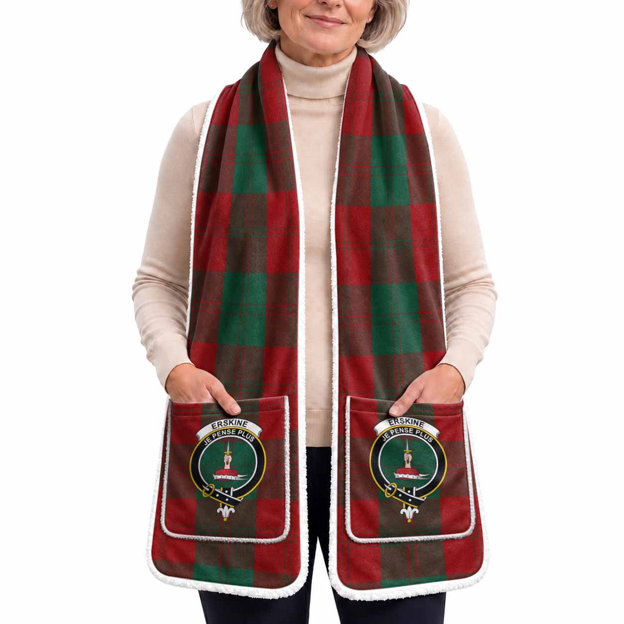 Erskine Tartan Crest Pocket Scarf - Ultimate Plaid Gift Wrap