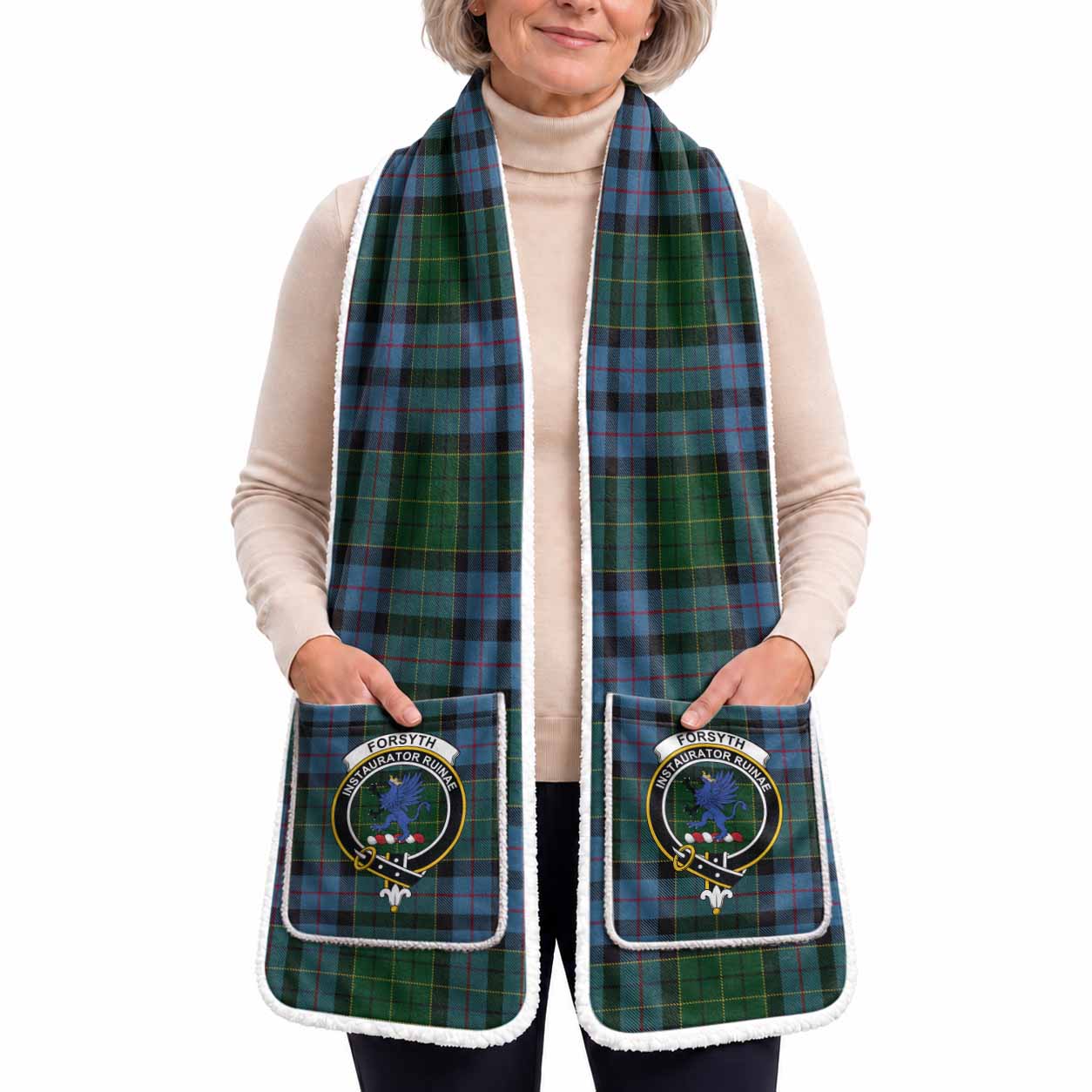 Forsyth Tartan Crest Pocket Scarf - Ultimate Plaid Gift Wrap