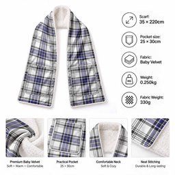 Hannay Tartan Hand-Warmer Pocket Scarf