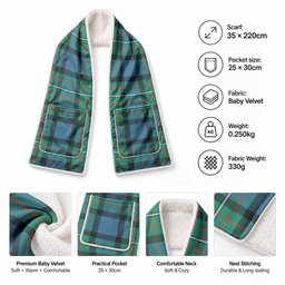 Ferguson (Fergusson) Tartan Hand-Warmer Pocket Scarf