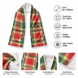 Gibson (Gibbs or Gibsone) Tartan Hand-Warmer Pocket Scarf