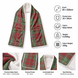 Leask Tartan Hand-Warmer Pocket Scarf