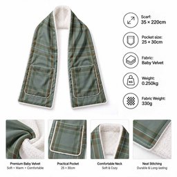 Kelly Tartan Hand-Warmer Pocket Scarf