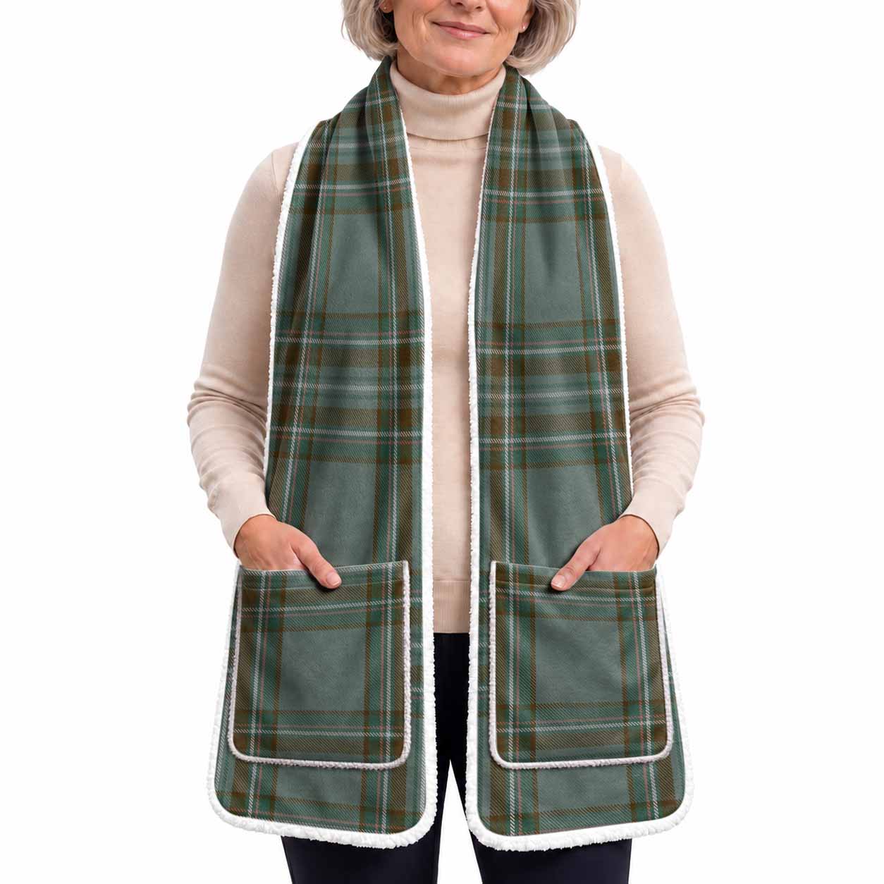 Kelly Tartan Hand-Warmer Pocket Scarf