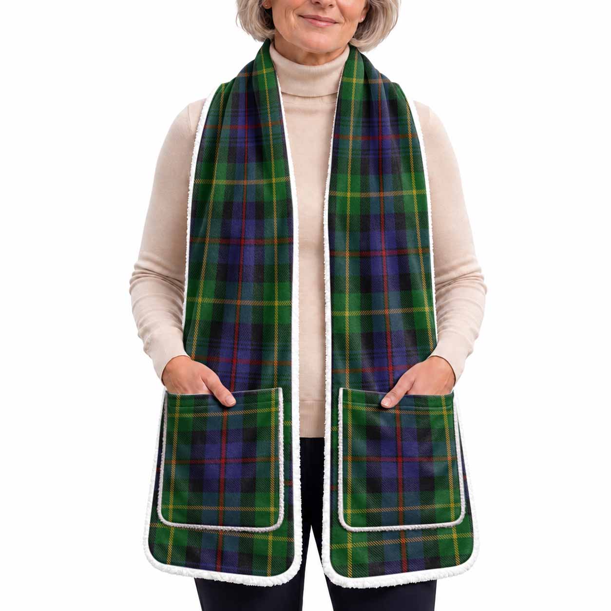 Farquharson Tartan Hand-Warmer Pocket Scarf
