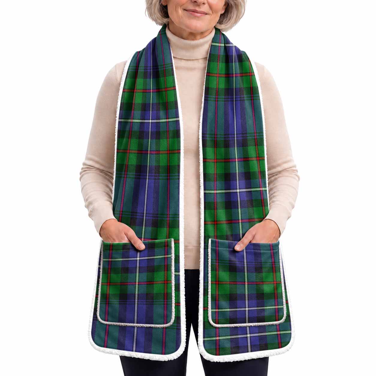 Donnachaidh Tartan Hand-Warmer Pocket Scarf