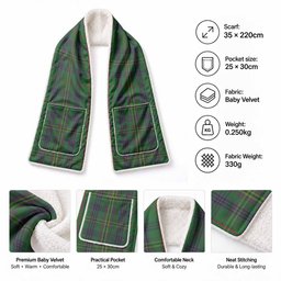 Kennedy Tartan Hand-Warmer Pocket Scarf