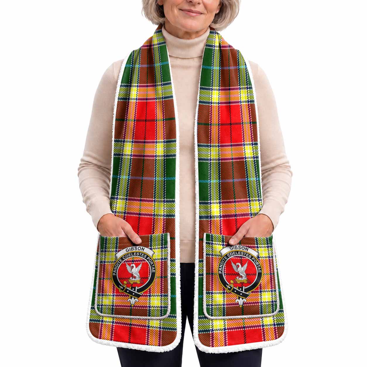 Gibson (Gibbs or Gibsone) Tartan Crest Pocket Scarf - Ultimate Plaid Gift Wrap